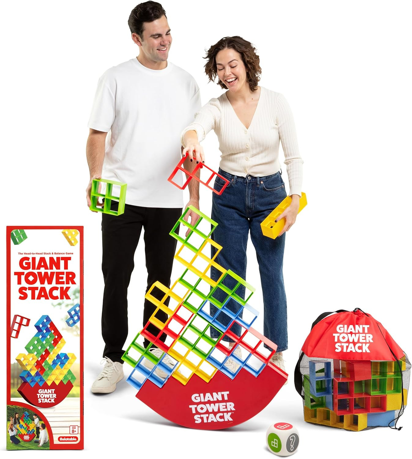 Giant Tower Stack - The Jumbo Block Balancing Game by Relatable | Amazon (US)