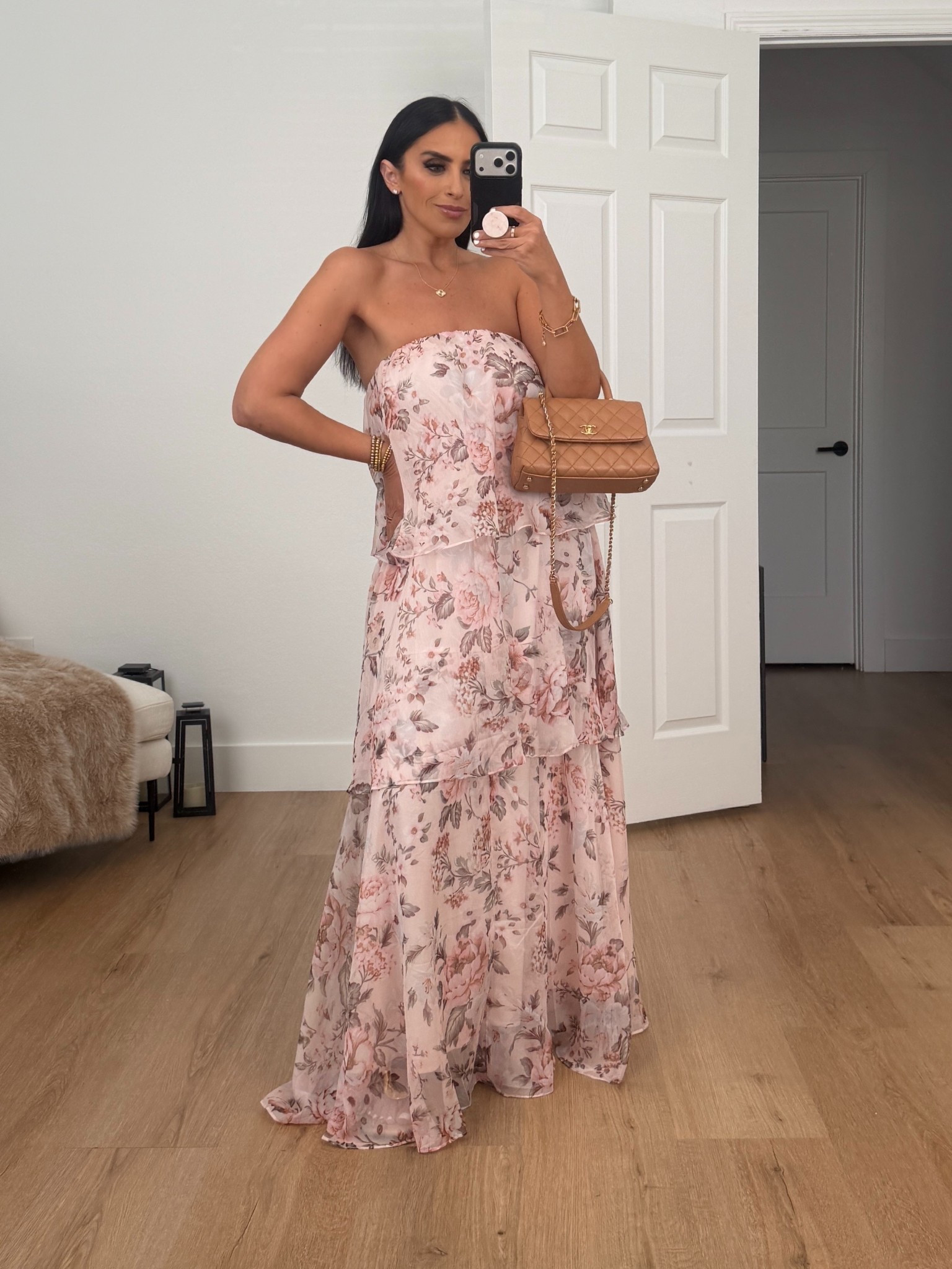 Petal & Pup Bloom Tiered Strapless Maxi Dress 