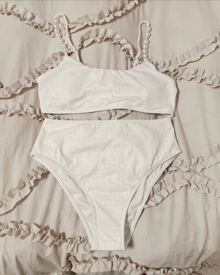 white bridal swimsuit from SHEIN with pearls on the straps! 

#LTKstyletip #LTKswim #LTKFind