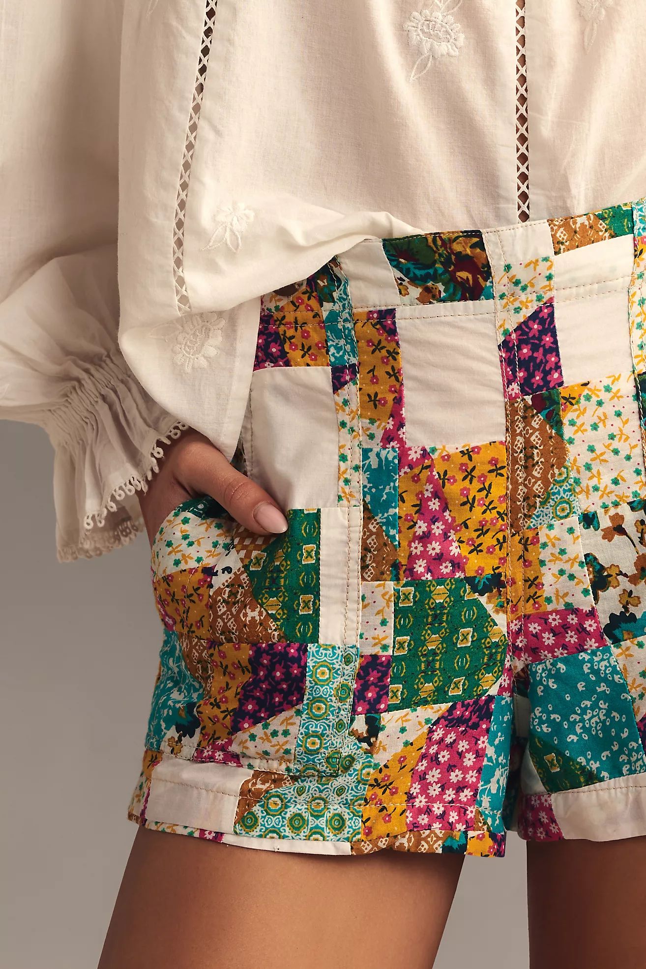 The Kit High-Rise Utility Shorts by Pilcro: Patchwork Edition | Anthropologie (US)