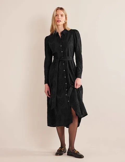 Broderie Midi Shirt Dress | Boden (UK & IE)