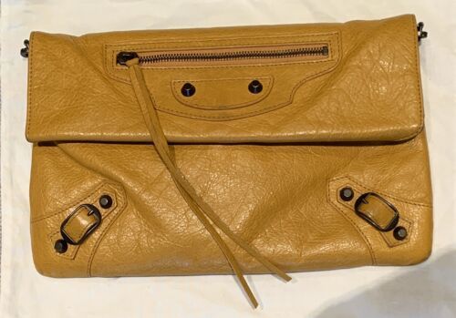 Balenciaga Envelope Clutch In Mustard | eBay AU