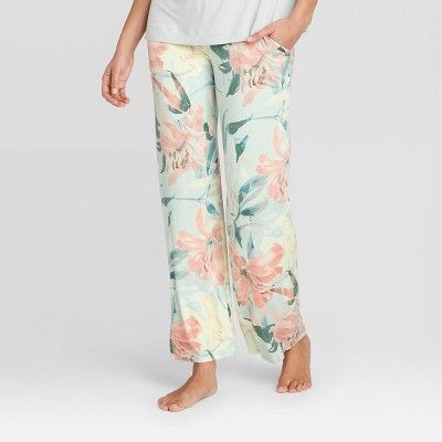 Women's Floral Print Beautifully Soft Pajama Pants - Stars Above™ Mint | Target