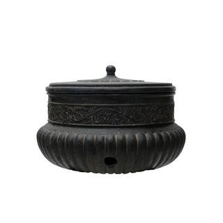 MPG 21.75 in. Dia Aged Charcoal Cast Stone Fiberglass Hose Pot PF7063AC - The Home Depot | The Home Depot
