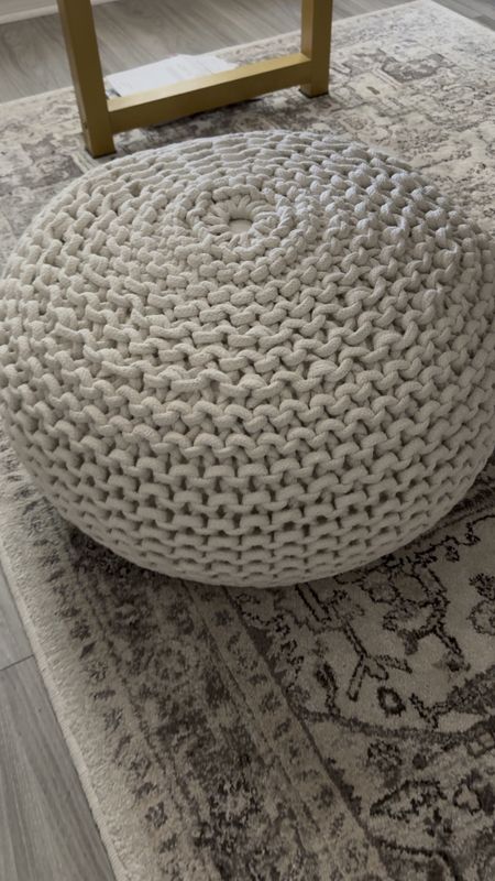 Cute chunky knit pouf for the bedroom, living room or home office. Home decor, area rug 

#LTKhome #LTKfindsunder100 #LTKVideo