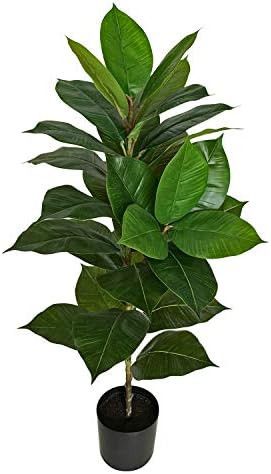 BESAMENATURE 47" Artificial Rubber Tree Plant - Ficus Tree - Faux Tropical Tree for Home Office D... | Amazon (US)