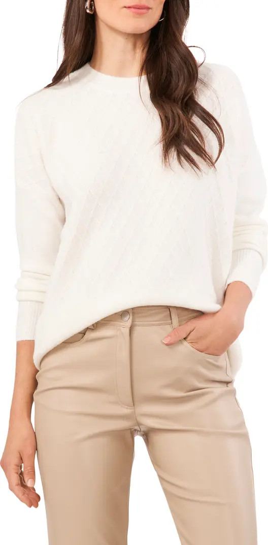 Vince Camuto Lattice Pattern Crewneck Sweater | Nordstrom | Nordstrom