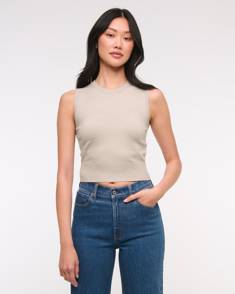 LuxeLoft Shrunken Sweater Shell Top | Abercrombie & Fitch (US)