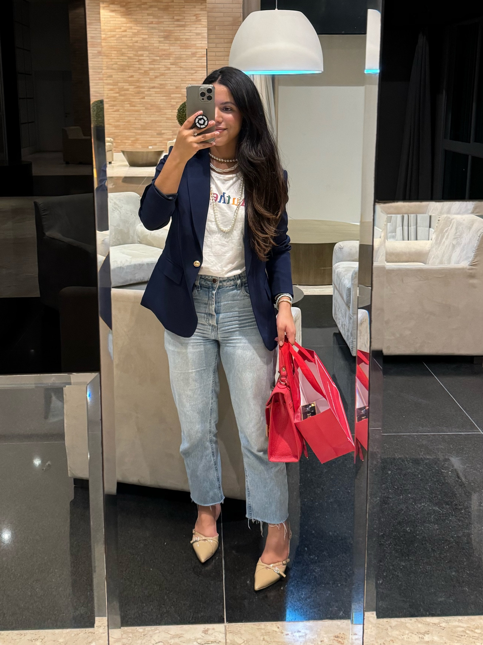 Look do dia para te inspirar 😮‍💨🫶🏻 jeans + camiseta + blazer + slingback 

#LTKbrasil