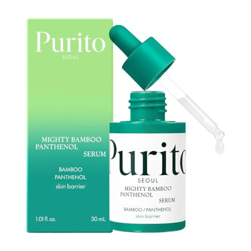 PURITO Mighty Bamboo Panthenol Serum, Glow Serum, Moisture Barrier Repair, for All Skin Types, Fast Absorbing, Deep Hydration, Glass Skin, Vegan & Cruelty-Free, Korean Skincare 1.01 fl.oz / 30 mL | Amazon (US)
