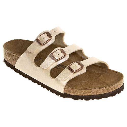 Birkenstock Florida Graceful Birko-Flor Sandal - Ivory/Off White - 5/5.5 | HSN