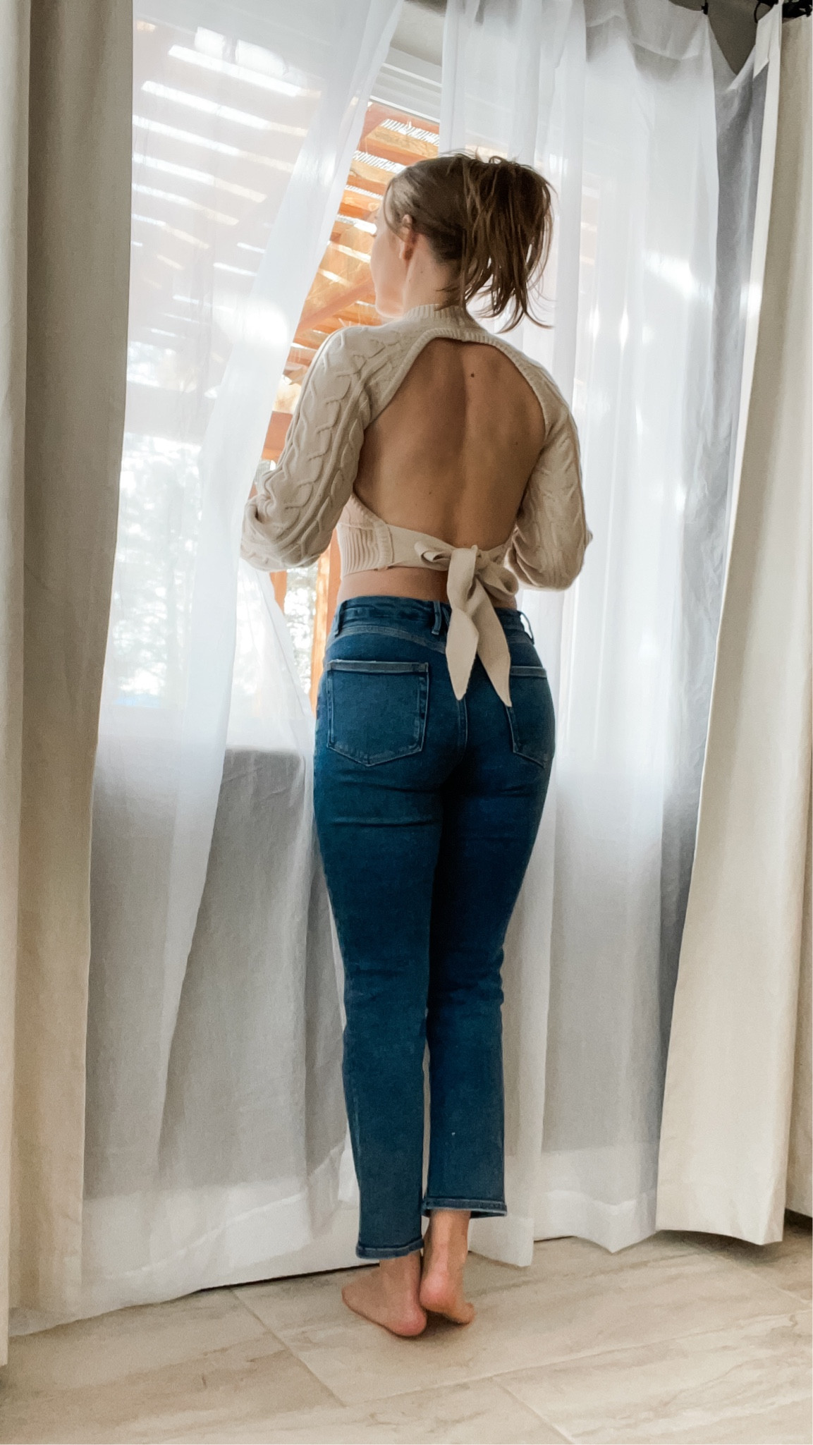 Open back sweaters 😍. They’re perfect for when the calendar says winter but the conditions aren’t so bad. They’d be good for a chill date night. I linked a whole assortment in my outfits highlight. These jeans are there too…. And if you’re here for the curtain combo, gotcha covered. I just got these and the sheers let in the perfect amount of light while the beige blackouts keep it completely out. #sweaterweather #sweaters #openbacksweaters #bow #winteroutfit #jeans #goodamericanjeans #goodamerican #imwearing #winterootd  #ootdinspo  #outfit #shopping #outfitoftheday #streetwear #instagood #clothes #style #fashiondiaries #ootd #discoverunder5k #fashiongram #fashionpost #fashioninspo #fashion #whatiwore #everdaywear #mood

#LTKhome #LTKSeasonal #LTKfindsunder50