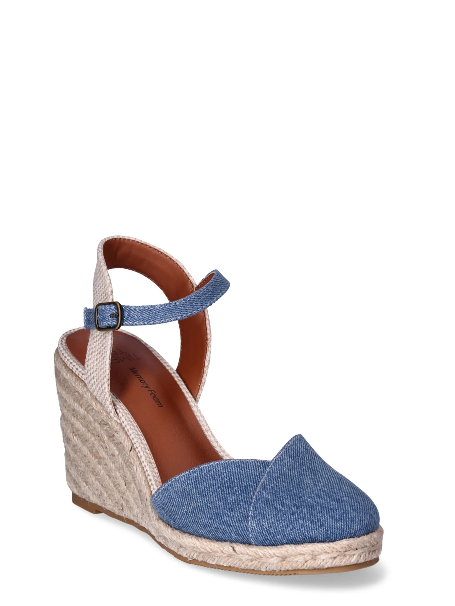 Time and Tru Women's Canvas Espadrille Wedge Sandals | Walmart (US)