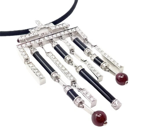 Cartier Le Baiser Du Dragon 18k White Gold Onyx Ruby Diamond Necklace w/ Paper | eBay | eBay US