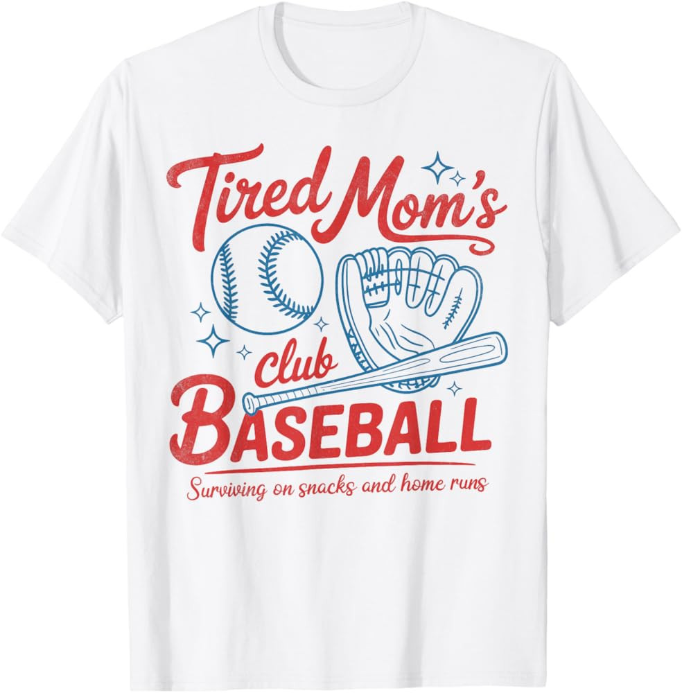 Tired Moms Club Baseball for Women Mama Grandma Mothers Day T-Shirt | Amazon (US)