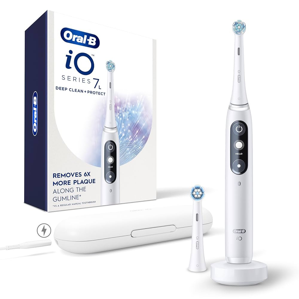 Oral-B iO Deep Clean + Protect Rechargeable Electric Toothbrush, White with a iO Series 7 Toothbr... | Amazon (US)