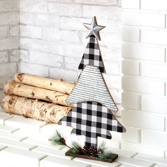 Lakeside Buffalo Check Christmas Tree - Wooden Table Decoration | Target