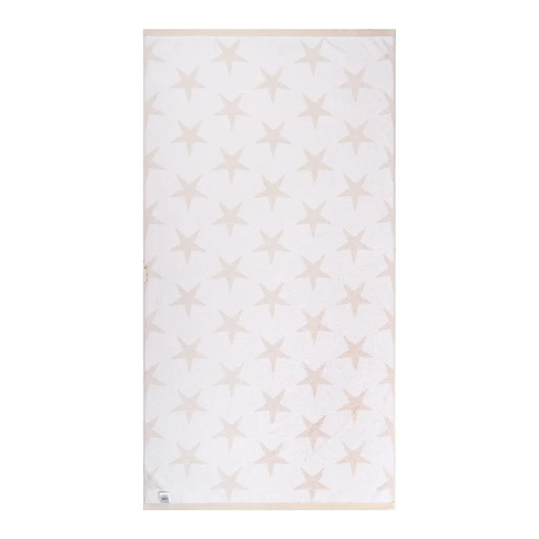 Mainstays Patriotic Cotton Blend Beach Towel, 36 x 72 in, Beige Star | Walmart (US)