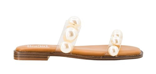 Corkys Footwear Hey Girl Womens Catch A Buzz Sandal – Featuring an Open-Toe Design, Two straps With Dome Accents, and A Lightly Cushioned Insole For Comfort - Clear, Size 9 | Amazon (US)