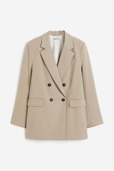 Double-breasted blazer - Beige - Ladies | H&M GB | H&M (UK, MY, IN, SG, PH, TW, HK)