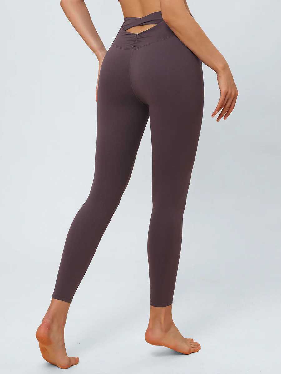 Purple Cut Out Leggings 24 & Reviews - Dark Coffee,Purple,Khaki - Sustainable Yoga Bottoms | BERL... | BERLOOK