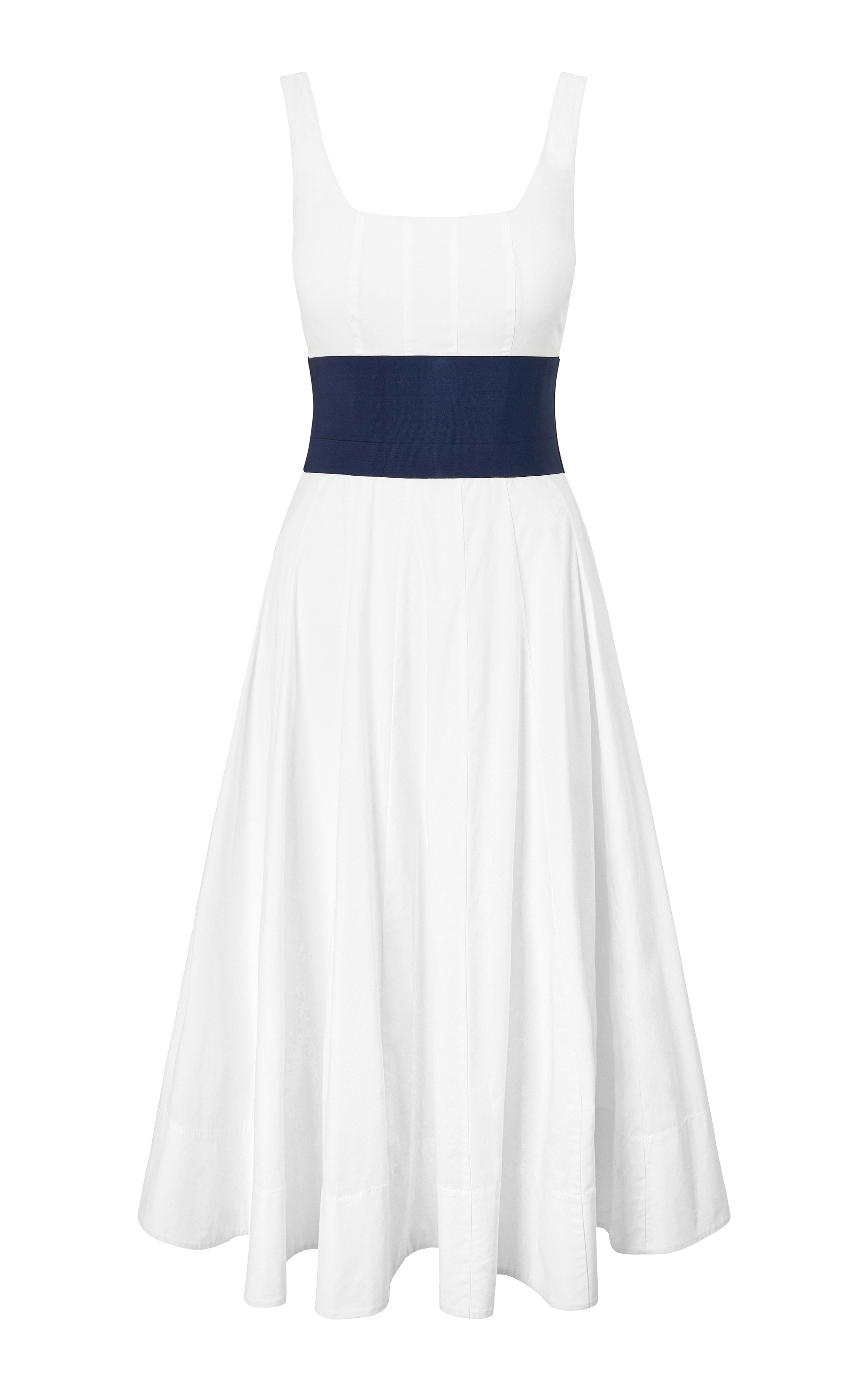 Rig Denim-Paneled Cotton Poplin Midi Dress | Moda Operandi (Global)