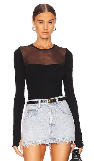 Oslo Mesh Top in Black | Revolve Clothing (Global)