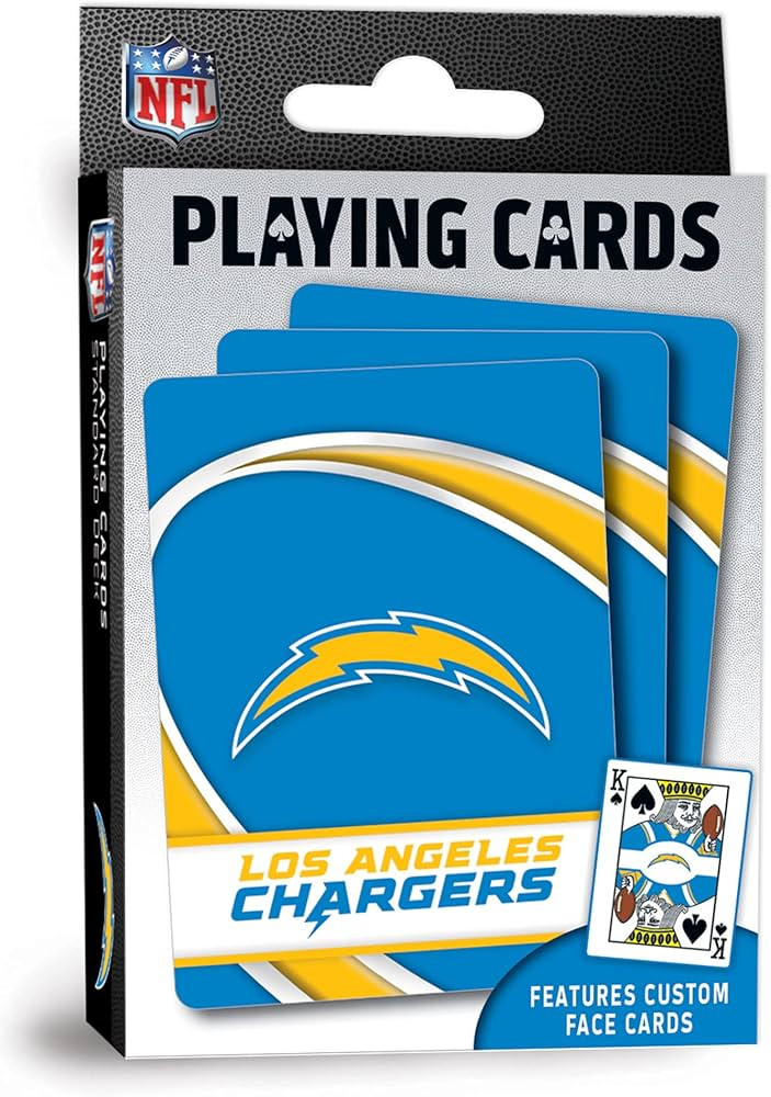MasterPieces - NFL Playing Cards, Officially Licensed Los Angeles Chargers Football Deck, Family ... | Amazon (US)