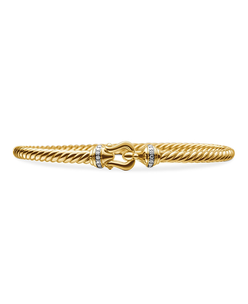 David Yurman Buckle Bracelet in 18K Yellow Gold with Diamonds, Medium | Bloomingdale's (US)