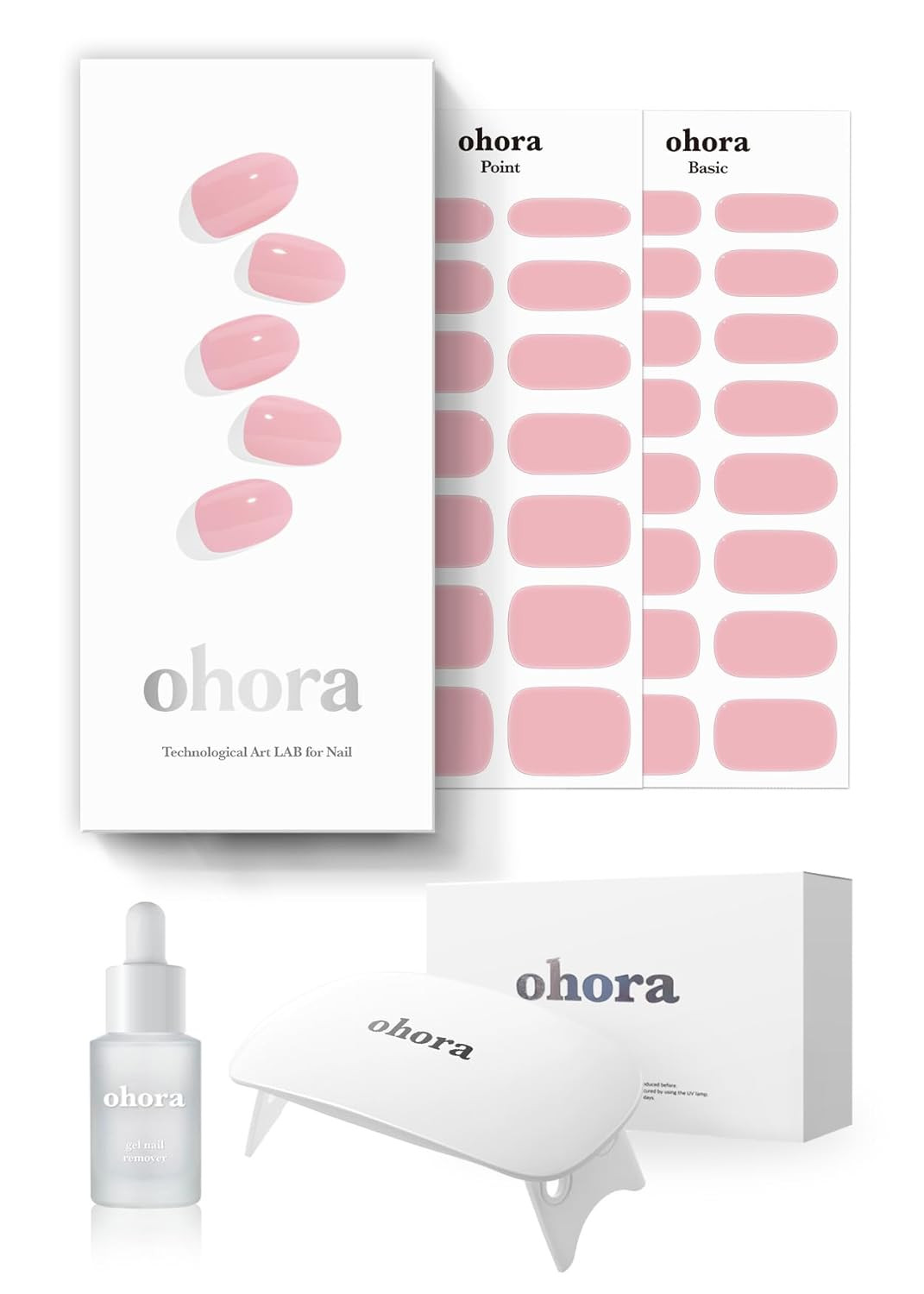 ohora Semi-Cured Gel Nail Strips Value Set (N Cream Pink Starter Kit) Includes Full Size Lamp and... | Amazon (US)