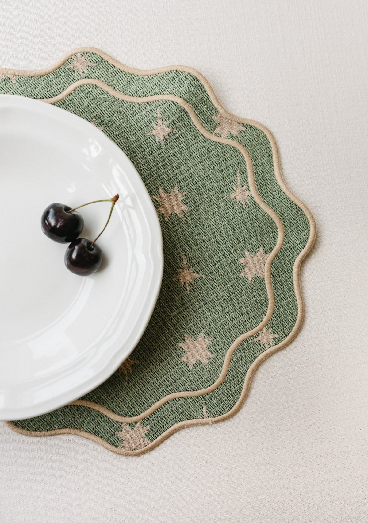 Cotton Placemats Set of 2 in Sage Celestial | The Tartan Blanket Co.