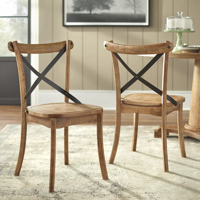Cramlington Solid Wood Cross Back Side Chair | Wayfair North America