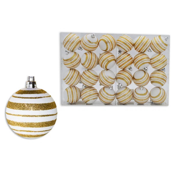 24 Piece Solid Ball Ornament Set (Set of 24) | Wayfair North America