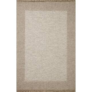 Dawn 3 ft. 9 in. x 5 ft. 9 in. Natural Border Indoor/Outdoor Area Rug | The Home Depot