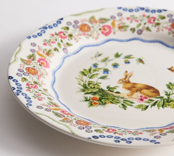 Botanical Bunny Stoneware Appetizer Plates - Set of 4 | Pottery Barn (US)
