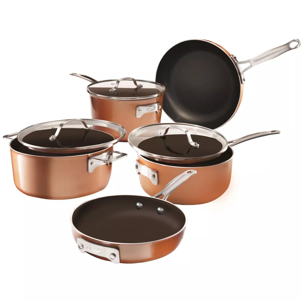 Gotham Steel Stackmaster 8-Piece 7'' and 10'' Copper Space Saving Nonstick Cookware Set | Target