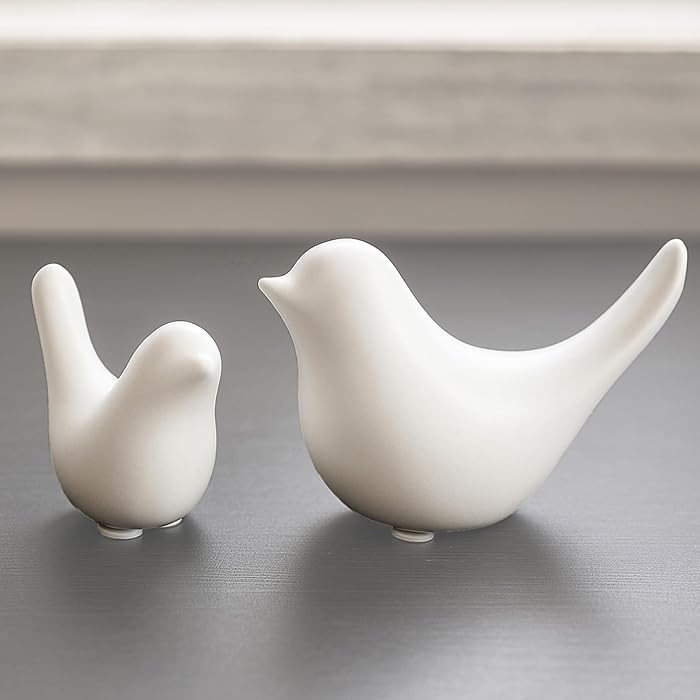 Notakia Small White Birds Statues Home Decor Modern Style Decorative Ornaments for Living Room De... | Amazon (US)