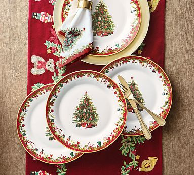Nostalgic Christmas Stoneware Icon Dinner Plates - Set of 4 | Pottery Barn (US)