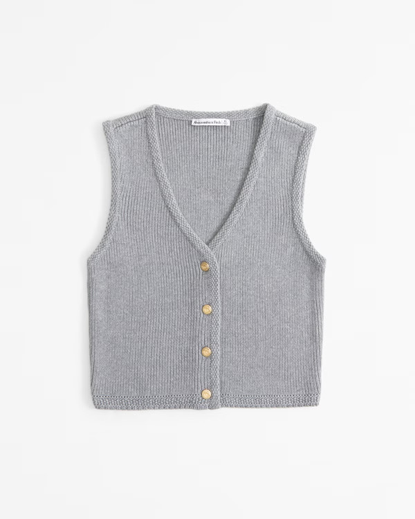 The A&F Mara Button-Up Sweater Vest | Abercrombie & Fitch (US)