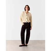 Whistles Pure Cotton V-Neck Button Front Cardigan Ivory | Marks & Spencer (UK)