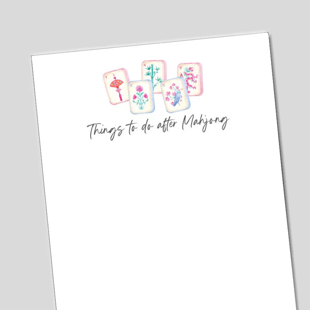 Mahjong Notepad, Things to Do After Mahjong, Personalized Pad for Mahjong Players, Gift for Tile ... | Etsy (US)