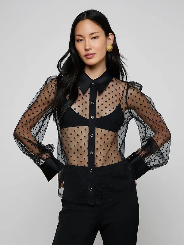 Sophie Blouse in Black | L'AGENCE | L'Agence