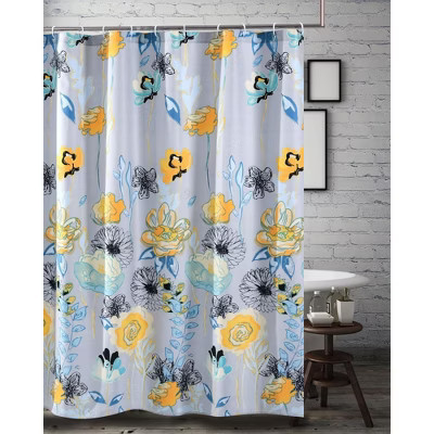 Greenland Home Fashions 1908CSHW Watercolor Dream Gray Shower Curtain, 72x72 Inches | Target