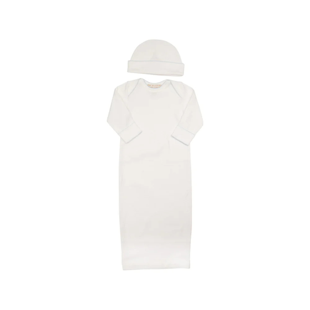 Darling Debut Set (with snaps) - Worth Avenue White with Buckhead Blue | The Beaufort Bonnet Company
