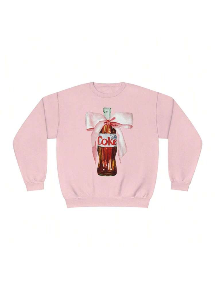 Diet Coquette Sweatshirt Pink Bow Tie, Diet Bow Sweatshirt, Vintage Soda Bottle Shirt, Diet Lover... | SHEIN
