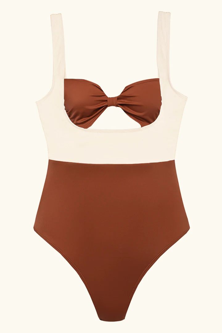 The Pamela - Cognac & Ivory | Follow Suit Swimwear