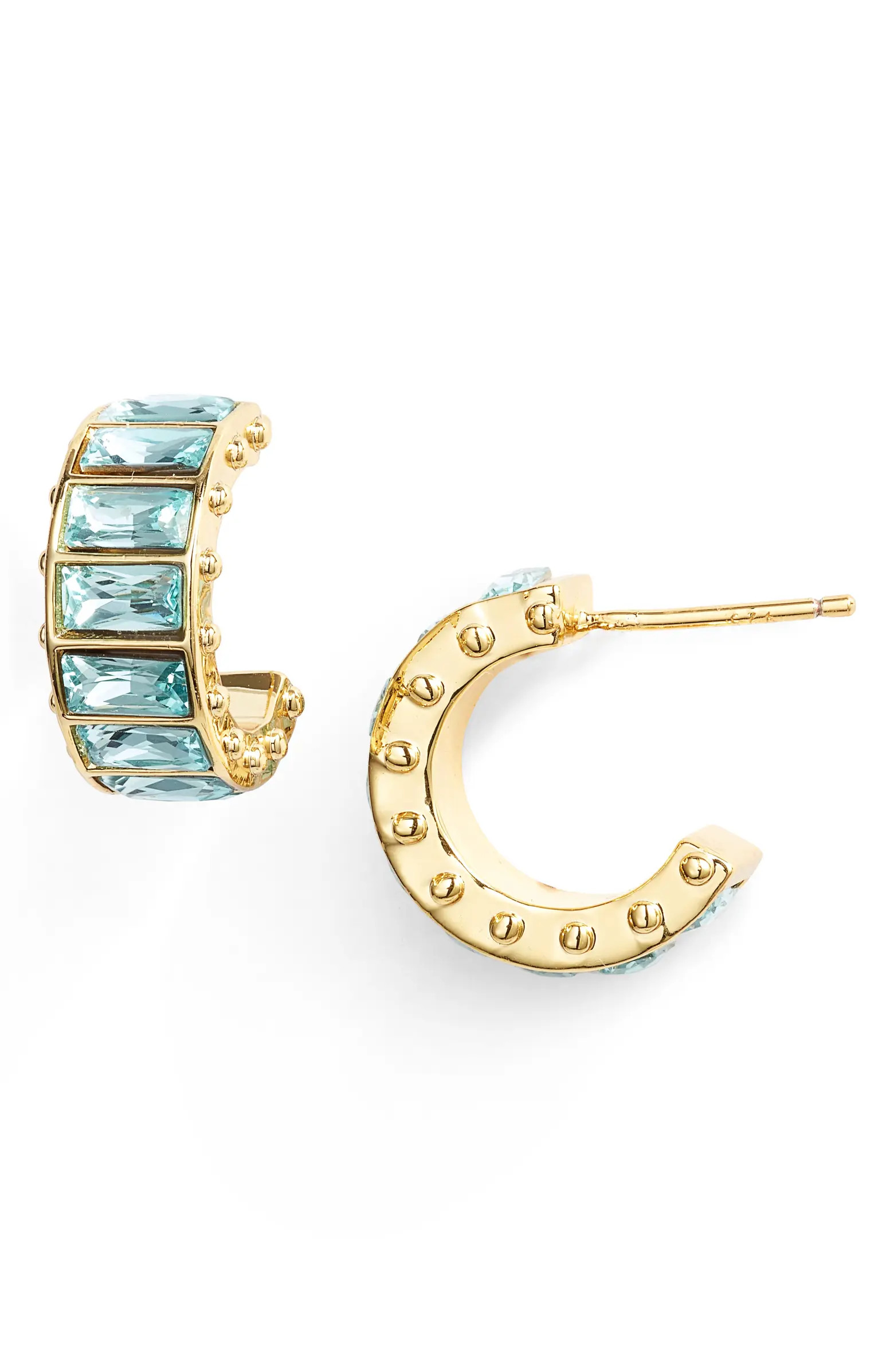 Short & Suite Baguette Crystal Eternity Hoop Earrings | Nordstrom | Nordstrom