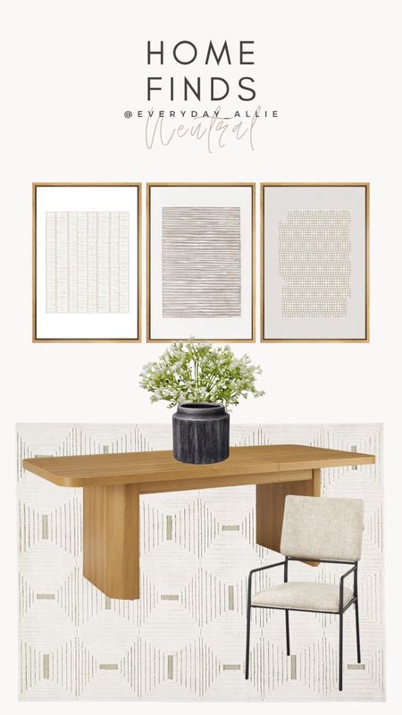 Neutral home finds. 

Table, rug, Walmart, Target, Amazon, art, dining chairs, dining table

#LTKstyletip #LTKfamily #LTKhome