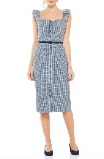 Women's Gal Meets Glam Collection Carly Gingham Sheath Dress, Size 0 - Blue | Nordstrom