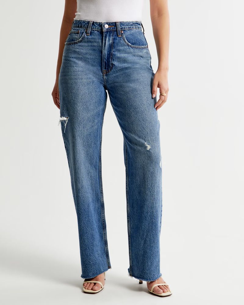 Women's Curve Love High Rise Loose Jean | Women's Bottoms | Abercrombie.com | Abercrombie & Fitch (US)